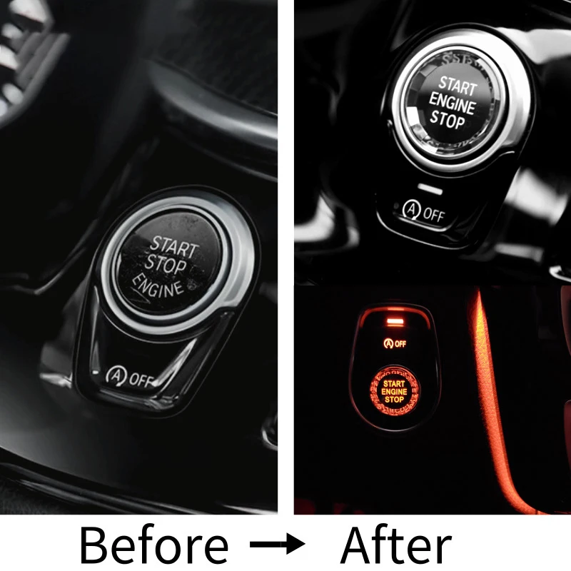 

Car Engine Start Stop Button Replacement Cover Sticker For BMW X1 X5 X6 E71 Z4 E89 3 5 Series E90 E91 E60 Accessories