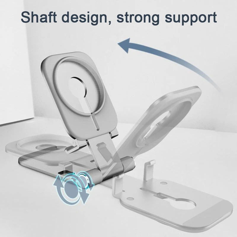 for magsafe phone charger holder aluminium desktop phone stand holder rotation magnetic wireless fast charging stand for iphone free global shipping