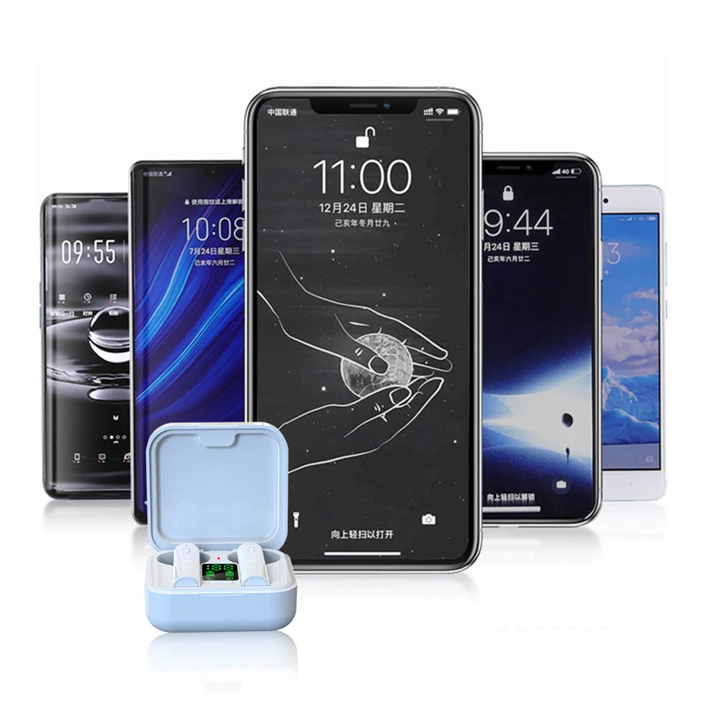 Прямая поставка Bluetooth наушники с зарядным устройством настоящие Беспроводные