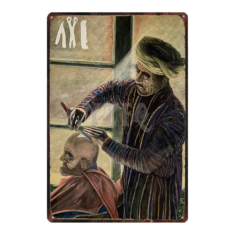Barber Shop Customer Parking Only Metal Sign Shabby Chic Wall Home Art Bar Decoration 30X20CM DU-3071 | Дом и сад