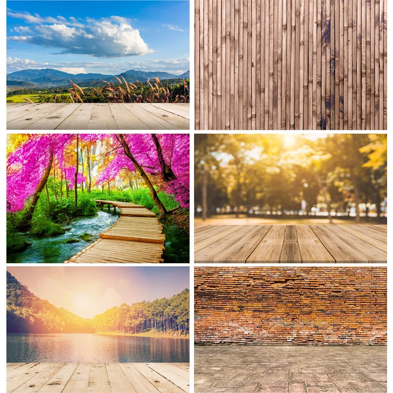 

Art Fabric Retro Wood Board Texture Photo Backdrops Scenery Wooden Floor Plank Photography Background for Photo Studio FMB-02
