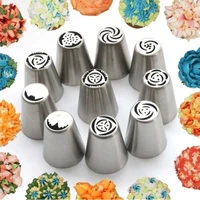 1pc russian tulip icing piping nozzles stainless steel diy cake baking decorating tools cupcake flower cream pastry tips