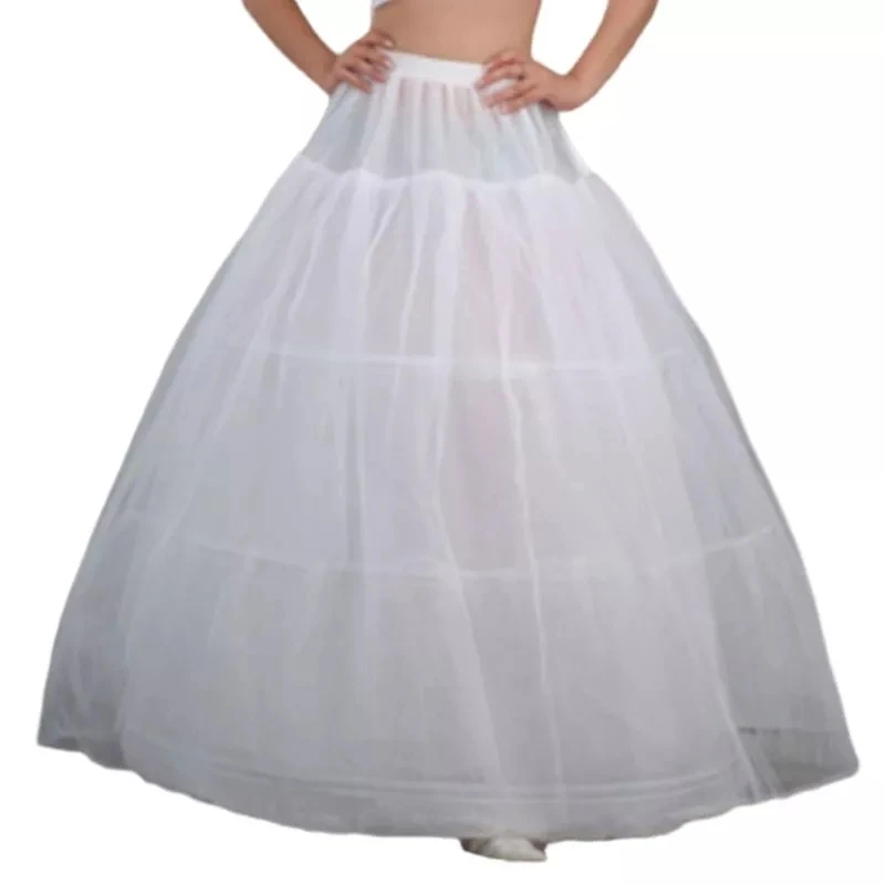 

Womens Bridal 3 Hoops Maxi-Length Petticoat Drawstring Waistband Multi-Layer Ball Gown Wedding Dress Bustle Crinoline Underskirt