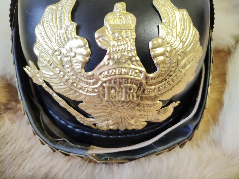 World War I German Prussian Helmet Leather Retro Helmets Wearable mask decorative cosplay prop