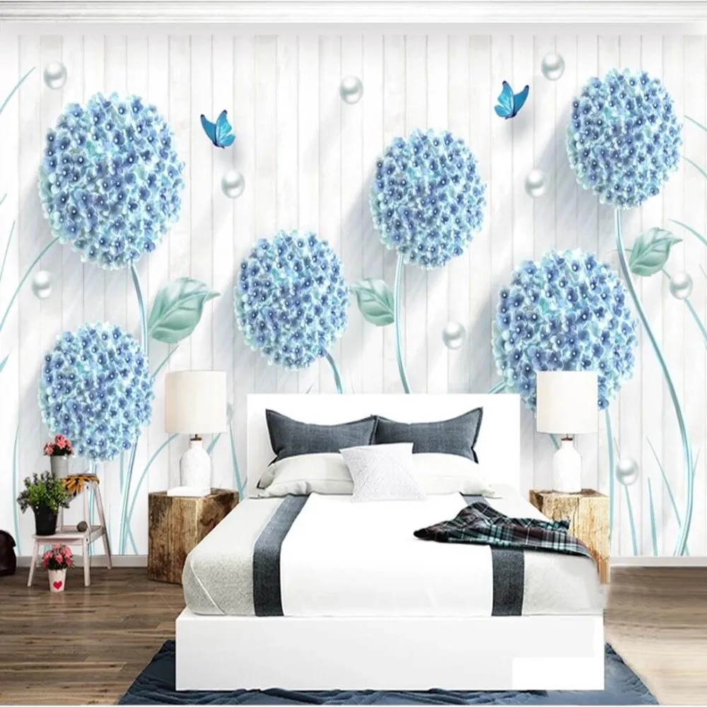 

Milofi manufacturers custom embossed 3D stereo dandelion background wallpaper mural