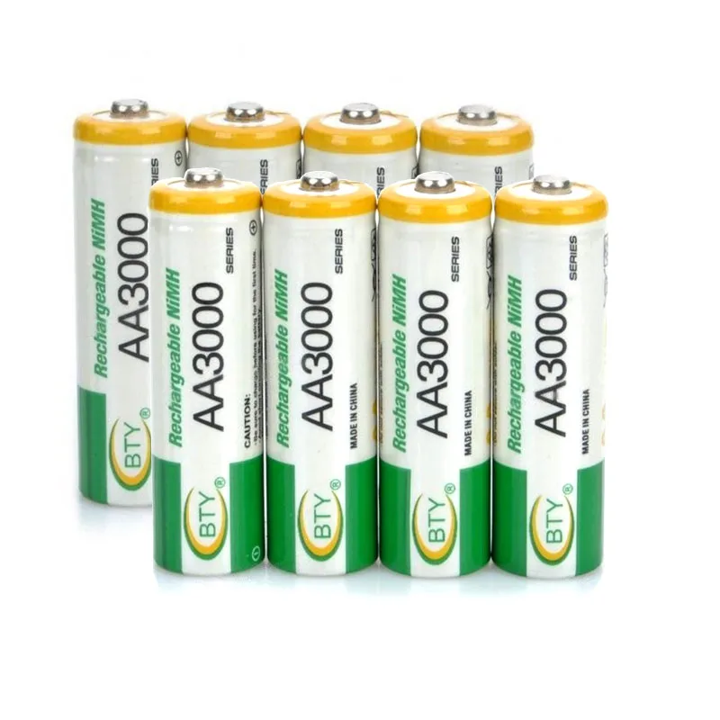 Nueva 4 шт. bty металл гидридных или никель 1 2 V AA батарея recargable 3000 мА/ч 2A baterias bateria para camara
