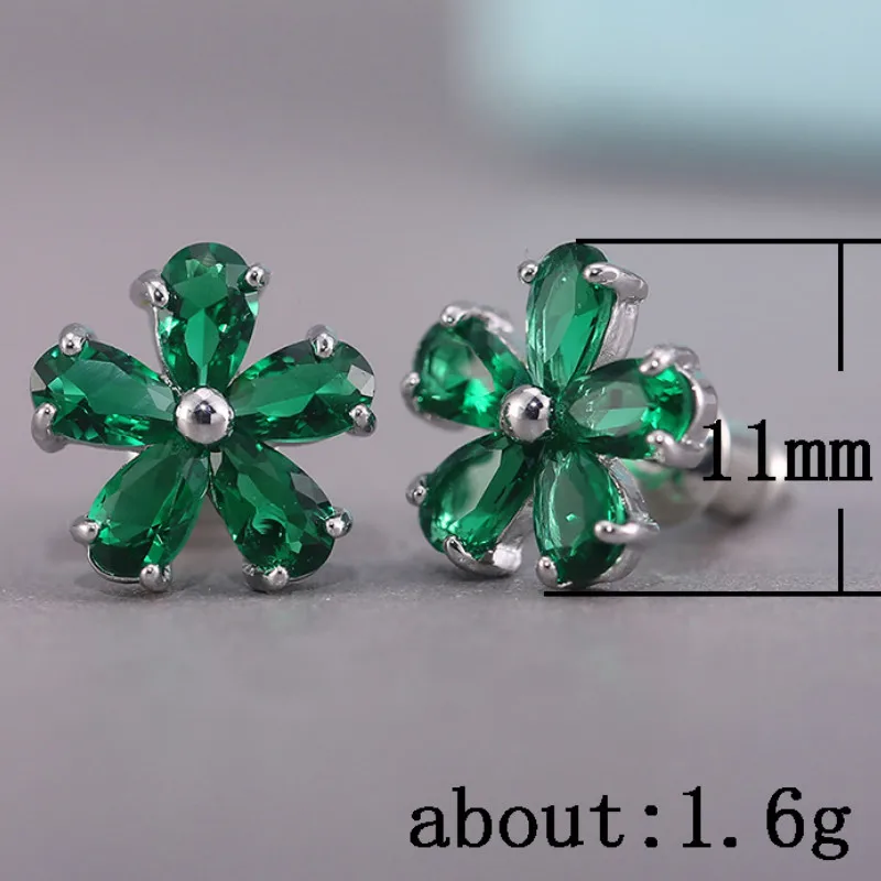

2021 Women New Inlaid Zircon Flower Ear Studs Earrings Jewelry Gifts