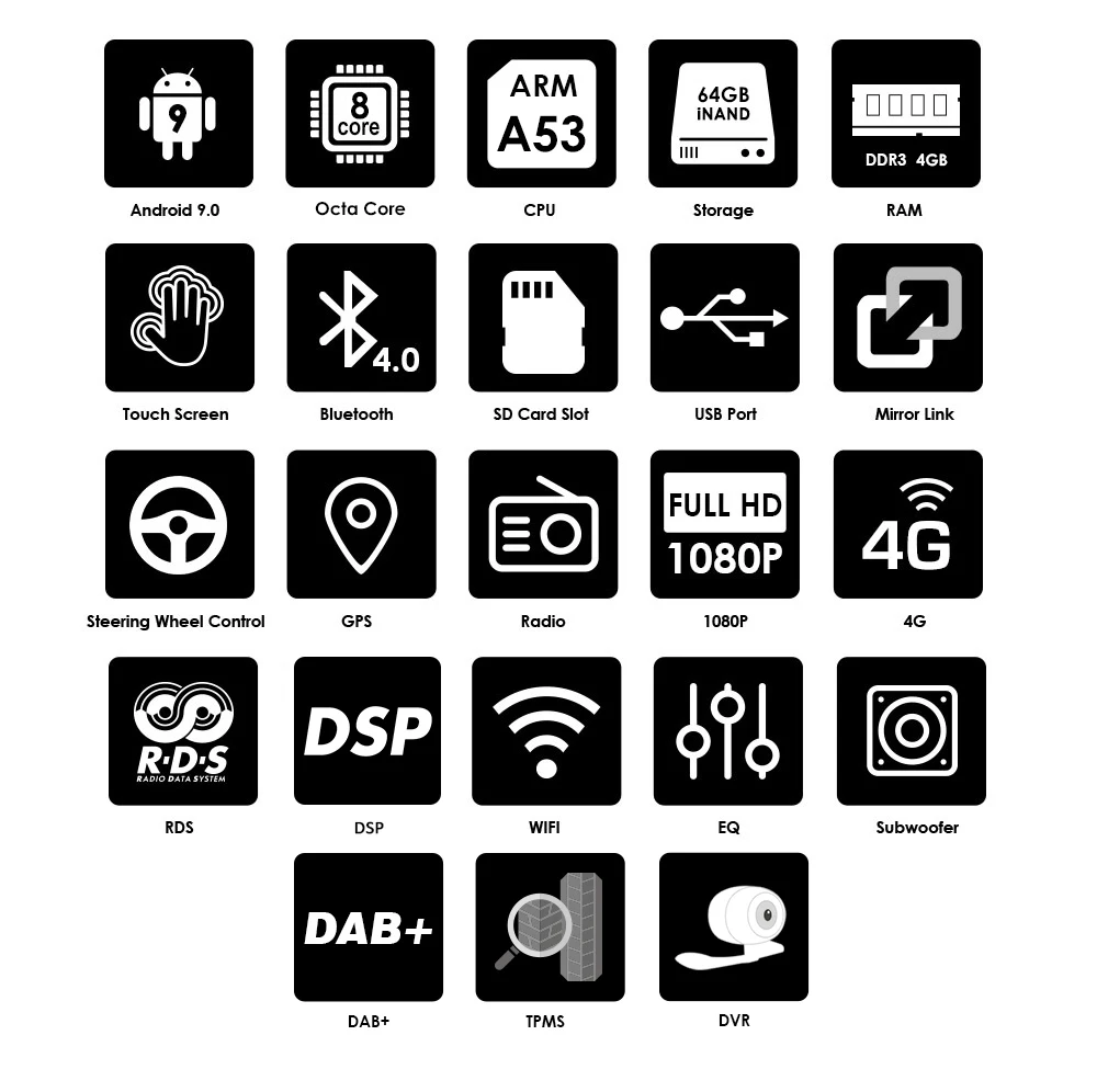 4G Оперативная память 64G Встроенная Android 10 0 7 дюймов 2 Din универсальный