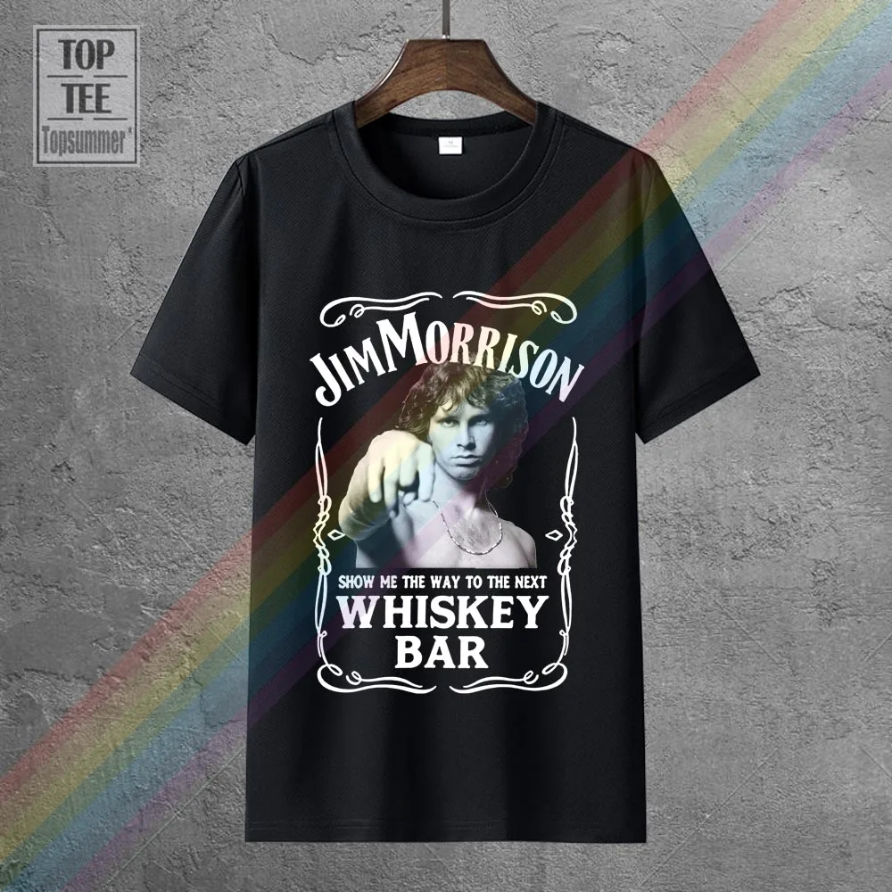 

Забавные Рубашки с логотипом офиса Джима морнизона покажи мне путь к следующему Виски Бар двери мужская футболка с круглым вырезом футболк...