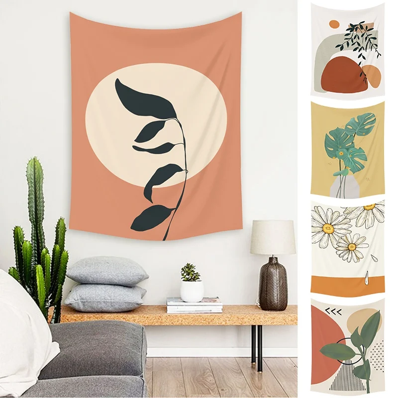 

Скандинавский гобелен с принтом растений подвесная ткань изысканный подвесной креативный фон ткань мягкий гобелен домашний декор стен