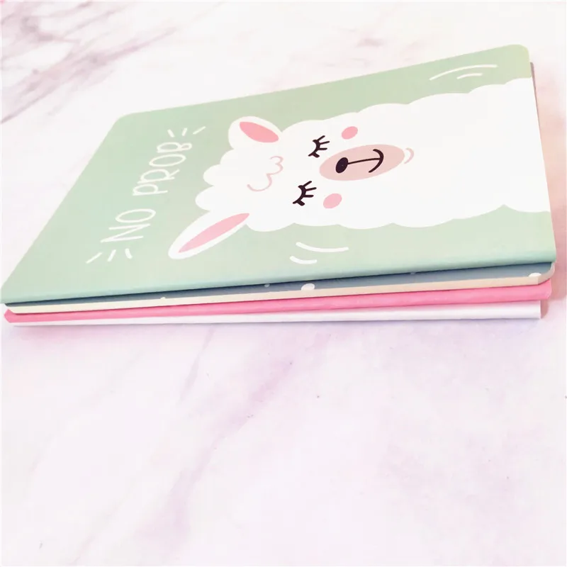 A5 блокнот,, Kawaii Bullet Journal, мягкая обложка, дневник, планировщик, альпака, милый офисный канцелярский блокнот с животными, бумага