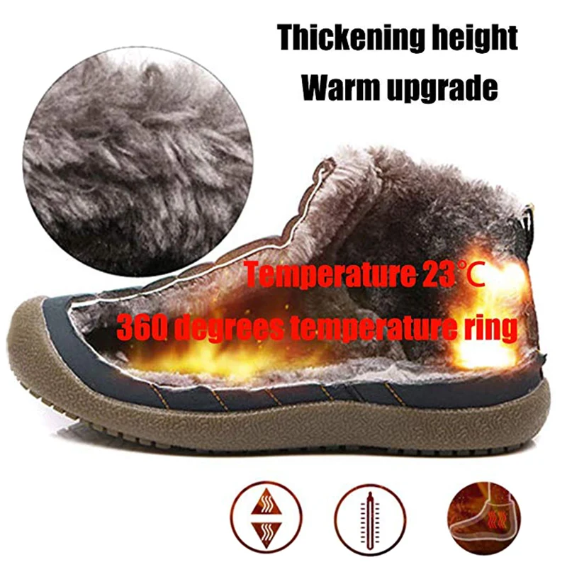 Теплые зимние ботинки нескользящие кроссовки с плюшевой подкладкой для мужчин