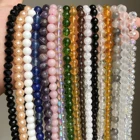 Натуральные прозрачные Кристальные кварцевые бусины, дымчатый розовый кварц, аметисты, лимонные стеклянные бусины, бриллиантовый браслет 15 дюймов