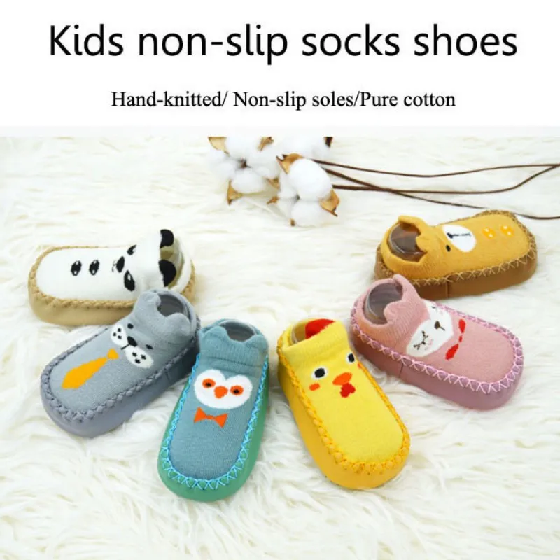 

1 Pair Baby Floor Socks With Rubber Soles Infant Sock Newborn Spring Autumn Children Floor Socks Shoes Anti Slip Soft Sole
