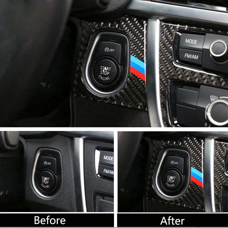 Углеродное волокно стайлинга автомобилей запуска двигателя стоп кольцо м в