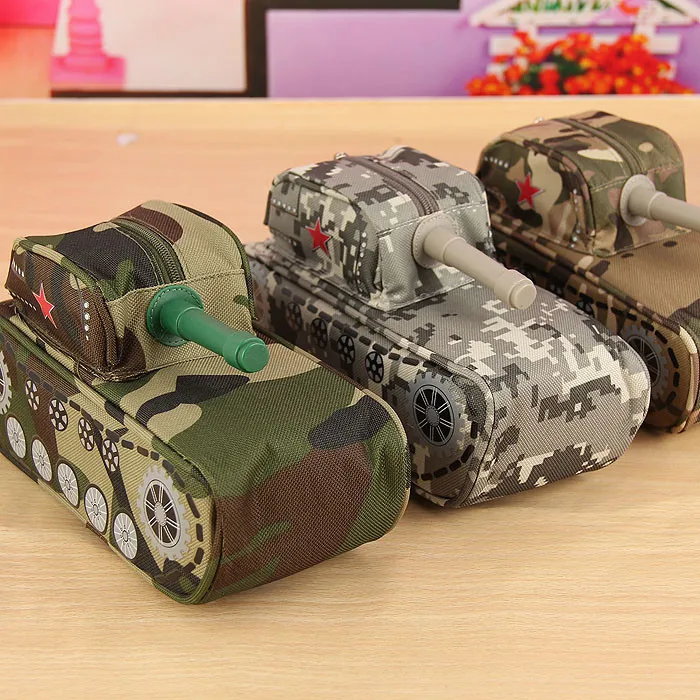 Танк в форме моделирование Прохладный канцелярский Карандаш Чехол большой