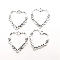 10pcs 27x30mm heart shaped love color dripping oil alloy tibetan pendants antique jewelry making diy handmade accessories