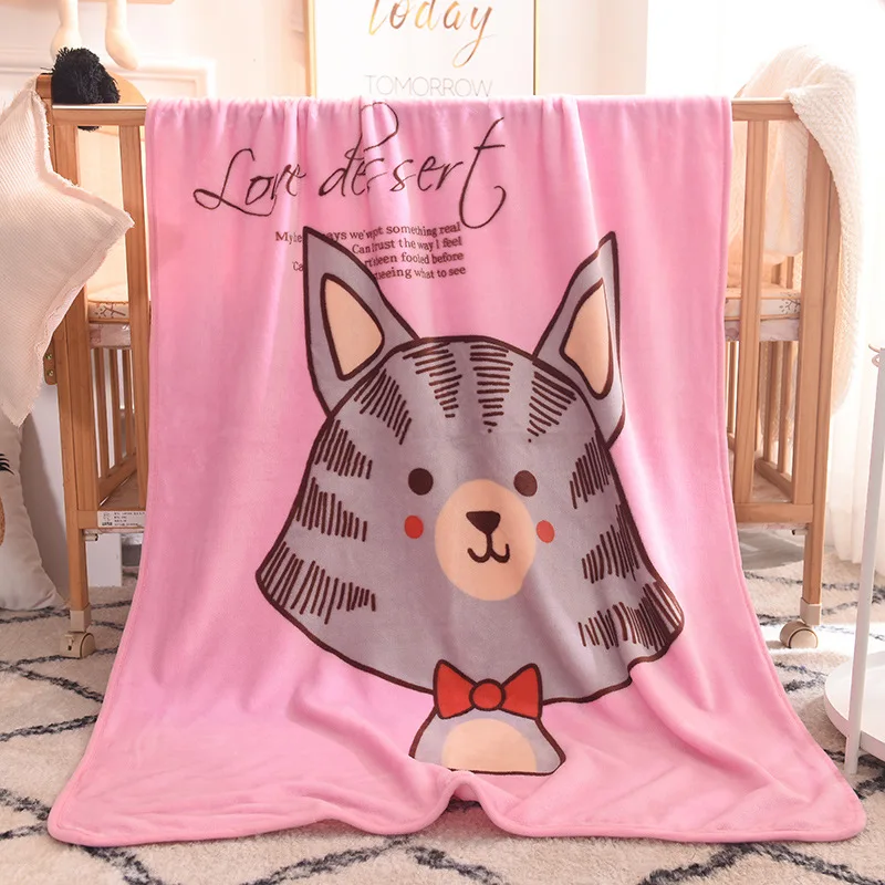 Ins однослойное одеяло для детского сада детское с мультяшным рисунком до колена