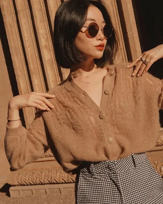 Однобортный короткий кардиган тонкие свитера осенне-зимние женские кардиганы |