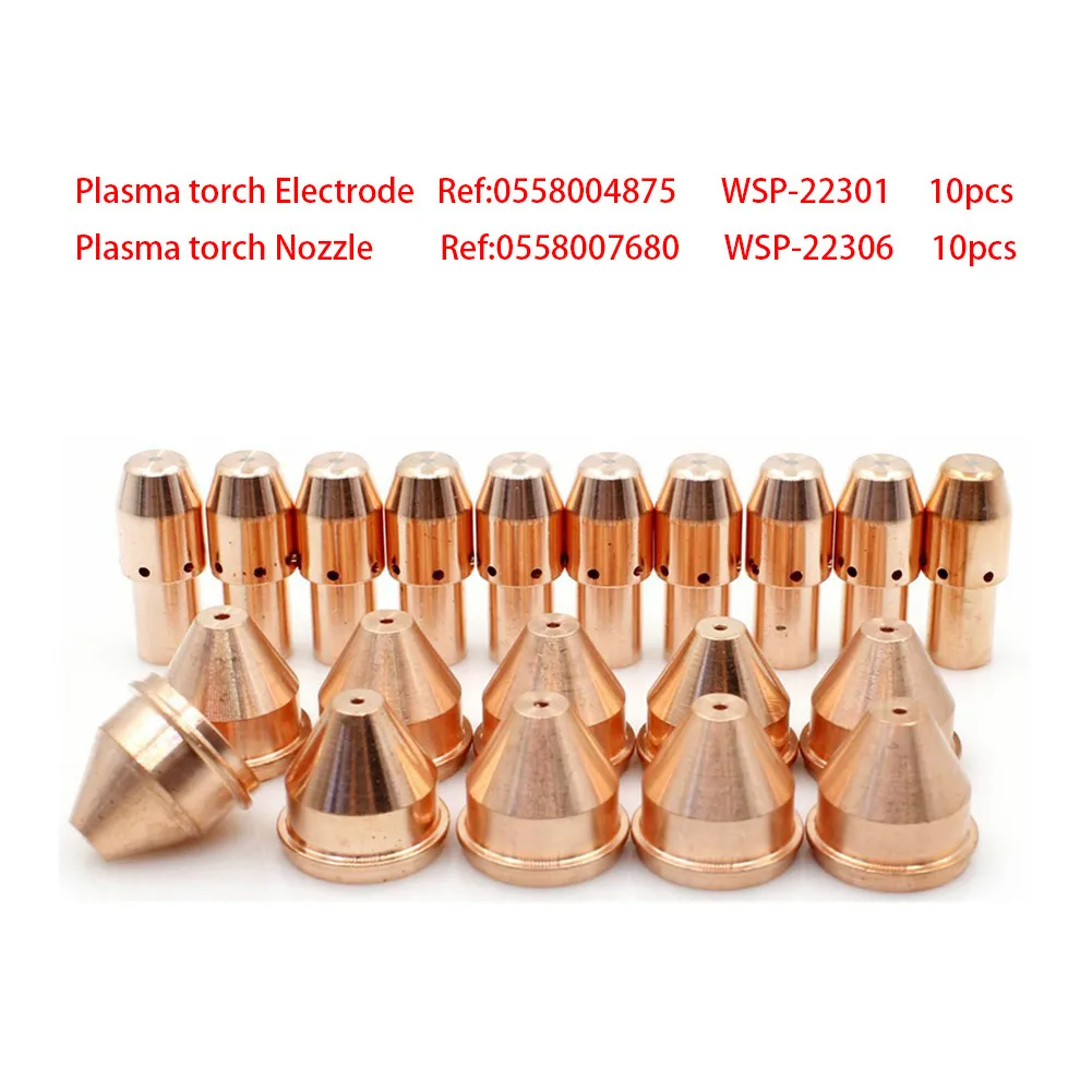 10pcs MIG Welding Nozzles 90A Plasma Electrodes Tips 0558004875 0558007680 Suitable For PT37 PT38 Plasma Cutting Torch