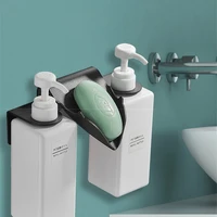 2 in 1 toilet soap dispenser holder non perforated washbasin soap dish aluminum toilet soap holder box bathroom shampoo storeage