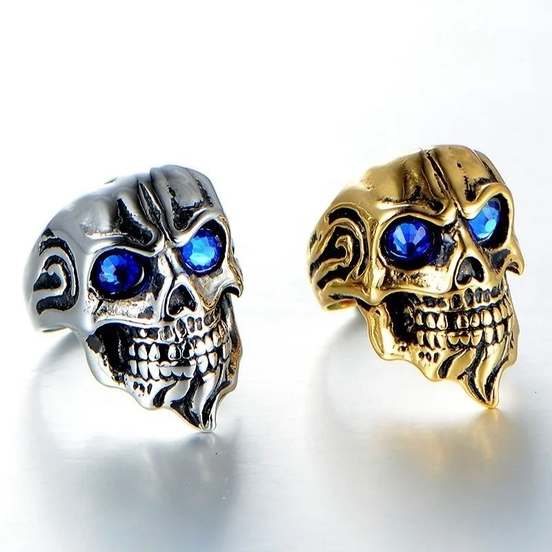 Стимпанк нержавеющая сталь Призрак кольцо для мужчин с черепом в стиле панк-рок