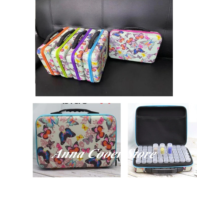 

New 60 Bottles diamond mosaic drill Carry Case Diamond Painting drill Container Storage Bag Box Diamond Embroidery Tools Handbag