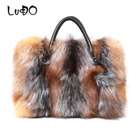 real fox fur woman handbags big totes luxury genuine leather hand bags multicolour bags ladies crossbody bags brand gift bolsa