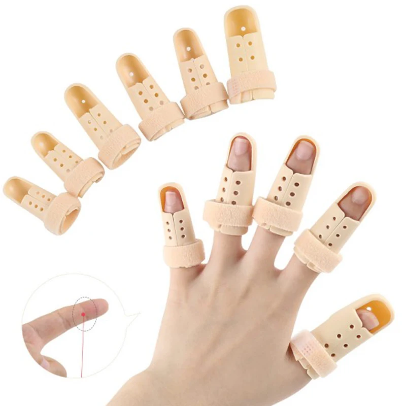 

1PCS Plastic Finger Support Thumb Injury Splint Finger Splint Mallet Finger Support Protector for Basketball Fixed Finger Cover