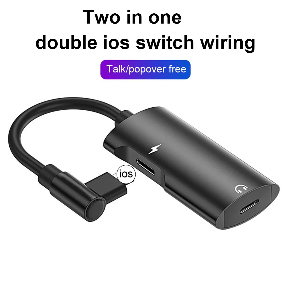 

2 In 1 USB Adapter Cable Charging Wire With Headphones Jack HD Call HiFi Sound Music Charger Splitter Cord Phone Accessories