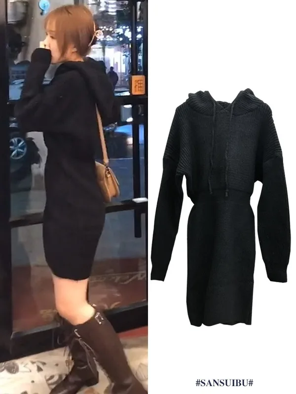 

Женское трикотажное платье на завязках, облегающий пуловер с капюшоном и присборенной талией, одежда на весну 2021