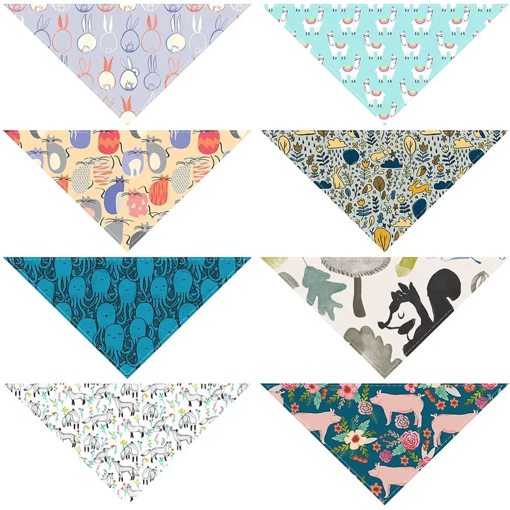 Кота собаки любимчика бандана шеи шарф из полиэстера Платочек слюнявчик принт с