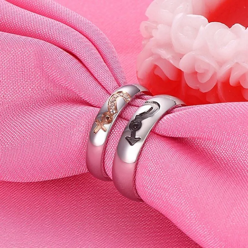 Modyle Новая мода AAA CZ камень сердце Свадебные кольца для мужчин и женщин пара