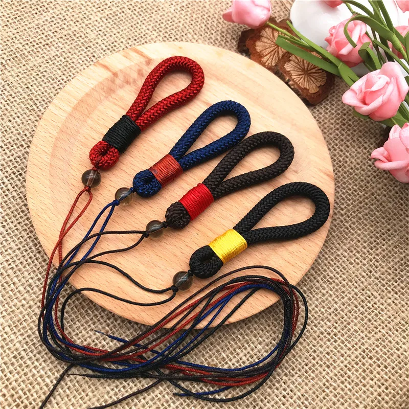 Регулируемая Веревка для ключей многоцветный шнурок с узелком бусинами телефона