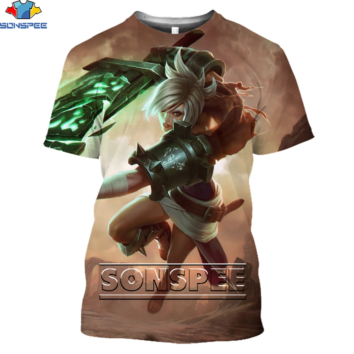 

SONSPEE League of Legends Arcane T-shirt 3D Men Women Classic Battle Game LOL The Exile Tshirt Riven Shirt Top Bunny Girl Tops