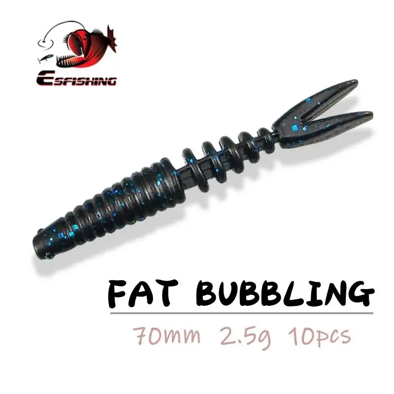 ESFISHING рыболовные приманки мягкие Червячные 7 см 2 1 г жировые Пузырьковые Shad Carp