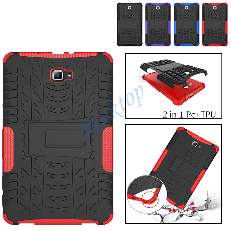 

For Samsung Galaxy Tab A 10.1 2019 SM T515 T510 Case Tab A SM T580 T585 Tablet Case Silicon TPU+PC shell Shockproof Stand Cover