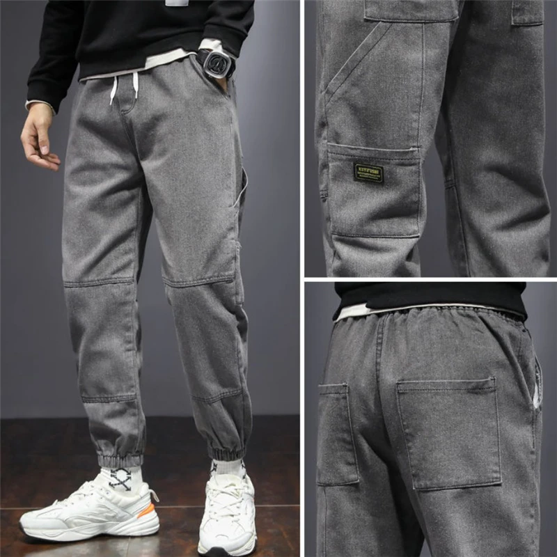 

Men Jeans New Fashion Harem Pants Autumn Winter Outdoor Streetwear Male Loose Pocket Washed Denim Trousers Jeans Para Hombre