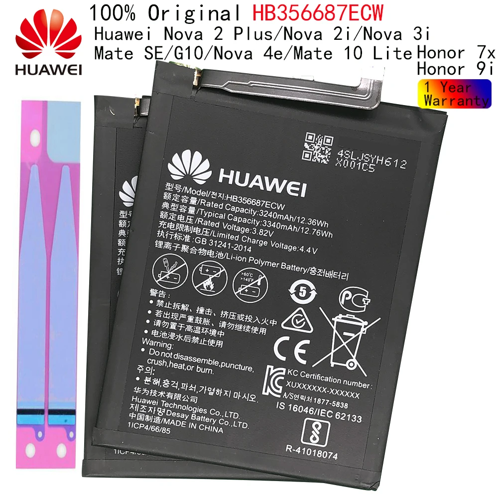 

HB356687ECW Original Hua wei Battery For Huawei P30 Lite / Nova 2 plus 2i 4E /Mate 10 Lite/ Honor 7x / 9i Replacement Bateria