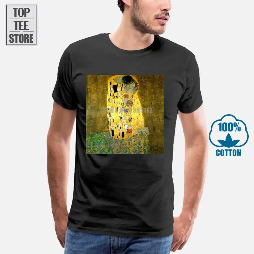 Новая модная мужская футболка Gustav Klimt футболки с рисунком поцелуя Мужская