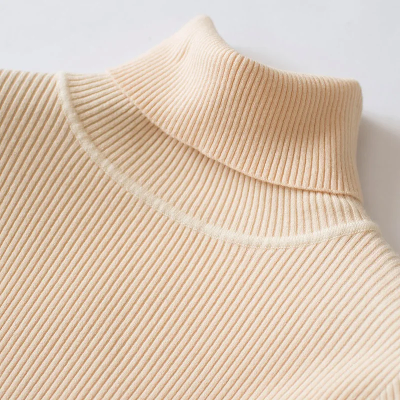 Vintage Turtleneck Female Sweater Winter Solid Warm Long Sleeve Casual Slim Knitted Pullover Women Knitting Tops | Женская одежда