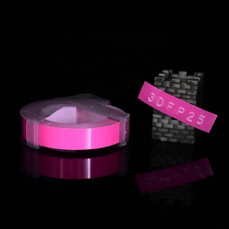 Лента этикеток с 3D тиснением красный и розовый цвета совместимый Dymo 1610 12965 1880