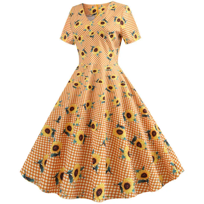 Новое летнее платье в полоску с цветочным принтом винтажное миди женское