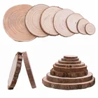 1-12 см натуральное пустое дерево ломтики круглый незавершенный кусочки дерева диски орнамент ручной работы деревенский DIY живопись деревянное ремесло украшения