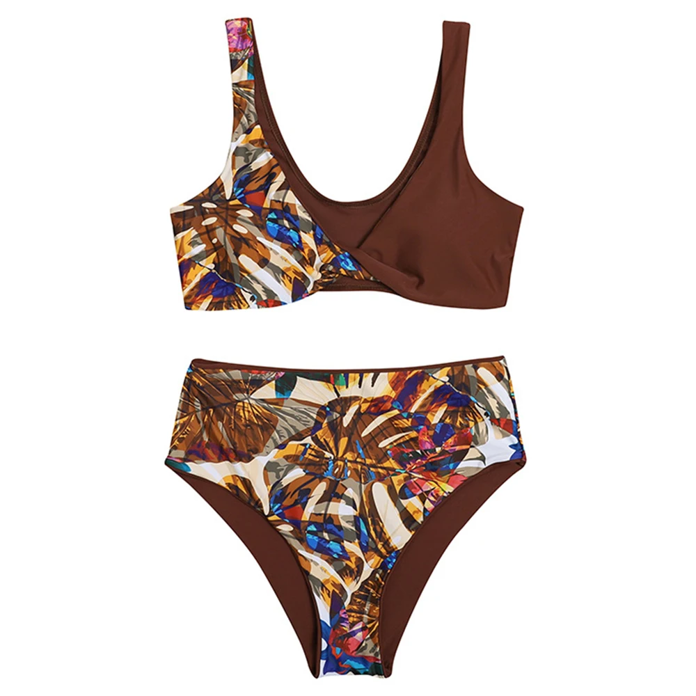 

2021 Sexy High Waist Bikinis Women Swimsuit Plus Size Swimwear Bathing Suits Retro Floral Push Up Bikini Set Beach Wear Biquini
