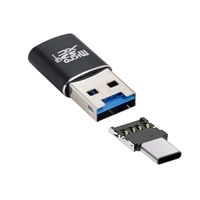 cysm usb 3 0 to micro sd sdxc tf card reader with micro type c usb c otg adapter for tablet cell phone
