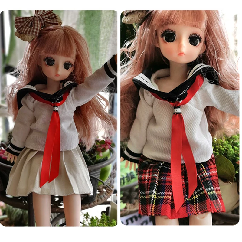 1/6 BJD куклы школьная форма для 30 см одежда плиссированная юбка костюм моряка