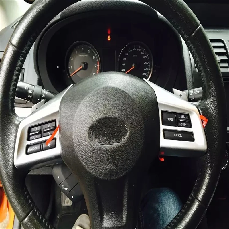 

WELKINRY car auto cover styling For Subaru XV 2013 2014 2015 ABS chrome steering wheel cap accessories moulding trim