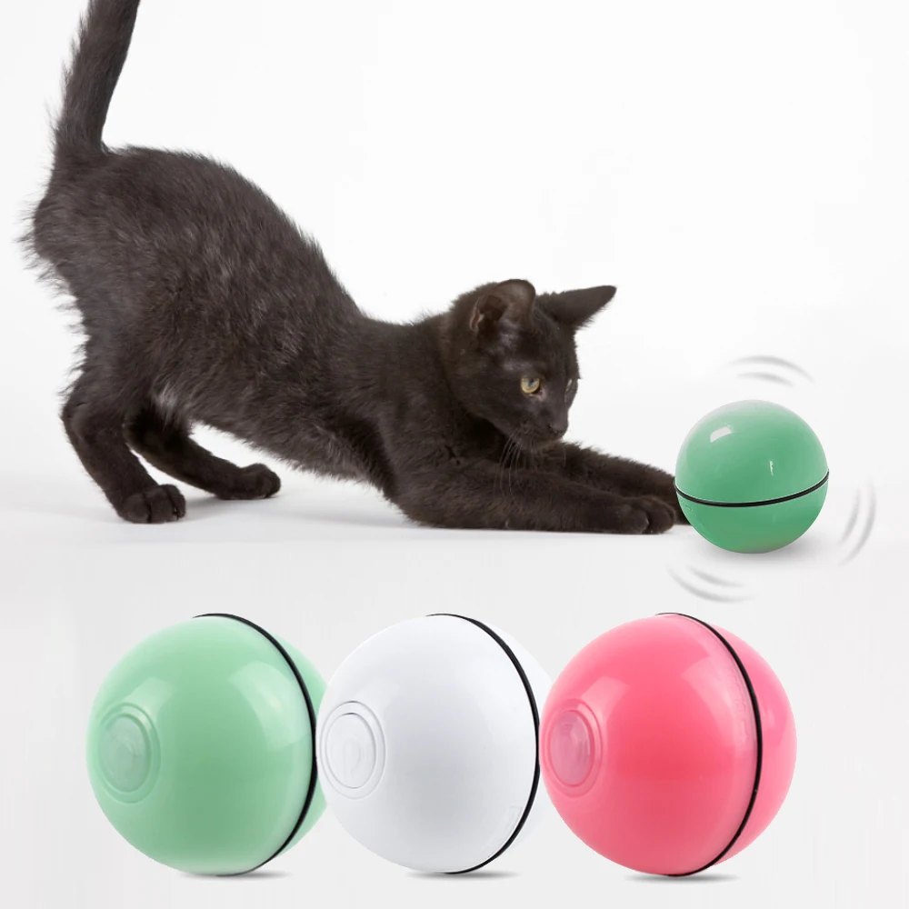 

Cat Dog USB Electric Smart Jumping Ball Toy LED Flashing Rolling Ball Rechargeable Pets Automatic Rotating Toys for Pets Kids