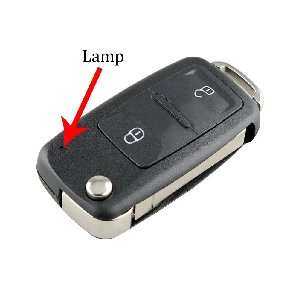 Складной чехол для автомобильного ключа с 2 кнопками VOLKSWAGEN VW SEAT SKODA Fob 5K0837202AD 202AD HU66